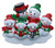 FAMILY OF 6 RED AND GREEN SNOWMAN ORNAMENT - OR2255-6 FAMILY OF 6 RED AND GREEN SNOWMAN ORNAMENT - OR2255-6