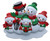 FAMILY OF 5 RED AND GREEN SNOWMAN ORNAMENT - OR2255-5 FAMILY OF 5 RED AND GREEN SNOWMAN ORNAMENT - OR2255-5