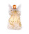 FIBER OPTIC ANIMATED  IVORY AND GOLD RED HAIR ANGEL TREETOPPER - UL2184