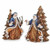 GOLD AND BLUE SANTA AND TREE FIGURE - 135741