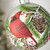 CARDINAL GLASS BALL ORNAMENT - OR9932