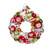 4" RED, GREEN AND WHITE WREATH ORNAMENT - 4353164