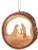 BARK ORNAMENT ROUND WITH HOLY FAMILY ORNAMENT - E-32