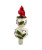 12" UNLIT GLASS HOLLY LEAVES AND CARDINAL TREETOP - C6379