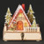 6" LIGHTED CABIN WITH SKIER STOCKING HOLDER - 136537