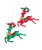 RED AND GREEN  GLITTERED DEER ORN - T3224