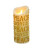 8" GOLD TEXT FLICKER FLAME CANDLE - JEL0949
