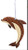 WOODEN LEAPING DOLPHIN ORNAMENT - ORN1130