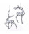 PLASTIC SILVER REINDEER ORNAMENTS - D3157