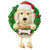 PURE BREED DOG IN WREATH ORNAMENT - WHITE LABRADOODLE - OR1712-LD/WH
