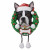 PURE BREED DOG IN WREATH ORNAMENT - BOSTON TERRIER - OR1712-BT