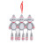 FAMILY OF 3 SOCK MONKEYS ORNAMENT - OR928-3