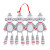FAMILY OF 4 SOCK MONKEYS ORNAMENT - OR928-4