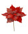 RED FROSTED AND VELVET POINSETTIA SPRAY - C9444