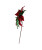 RED AND GREEN  VELVET POINSETTIA PICK - C9594