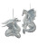 SILVER AND WHITE DRAGON ORNAMENT - E0540