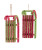 RED AND GREEN GLITTERED SLED ORN - T3660
