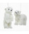 FURRY PLUSH POLAR BEAR ORNAMENT - C4791
