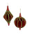 RED AND LIGHT GREEN GLITTERED ORNAMENT - D4591