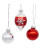35MM GLASS REA AND SILVER WITH SNOWFLAKE ORNAMENT - GG1051