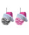MIRROR BALL WITH PINK SANTA HAT ORNAMENT - T3724