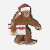 BIG FOOT YETI IN SANTA HAT HOLDING PRESENT ORNAMENT - OR3006