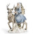 12" BLUE SANTA RIDING GRAY DEER FIGURE - 137789