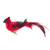 GLASS RED CARDINAL BIRD CLIP - D4750
