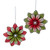 RED AND OLIVE GREEN FLOWER - T3788
