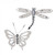SILVER ACRYLIC INSECT CLIP ON ORNAMENT - W20269