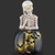 14" LIGHTED SKELETON ON BLACK PUMPKIN WITH BATS - 138350