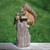 10" SQUIRREL AND BIRD WOODTONE STATUE - 12813