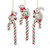 ANIMAL ON CANDY CANE ORNAMENT - E1159