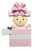 BABY GIRL IN PINK PRESENT ORNAMENT - OR1653-P BABY GIRL IN PINK PRESENT ORNAMENT - OR1653-P
