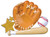 BASEBALL GLOVE AND BAT ORNAMENT - OR1053
