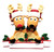 FAMILY OF 2 REINDEER IN SANTA HATS AND HOLLY COUPLE ORNAMENT - OR1527-2