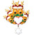 FAMILY OF 5 REINDEER ON HEART ORNAMENT - OR1018-5