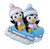 PENGUIN TWINS ON SLED ORNAMENT - OR1915-A