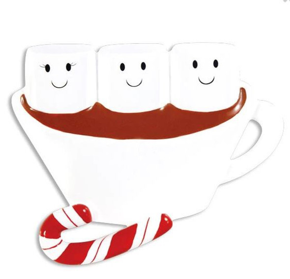 FAMILY OF 3 MARSHMALLOWS HOT CHOCOLATE ORNAMENT - OR1213-3