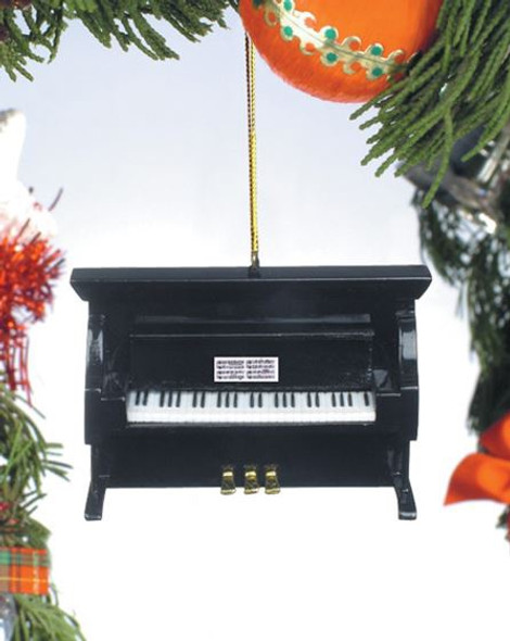 BLACK UPRIGHT PIANO ORNAMENT - OPHBK12