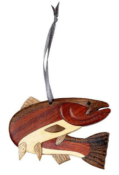WOODEN STEELHEAD FISH ORNAMENT - ORN1045