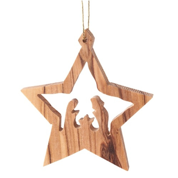 STAR WITH NATIVITY ORNAMENT - A-13