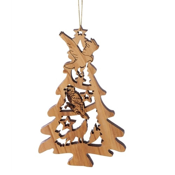 LASERCUT TREE WITH OWL ORNAMENT - W-46