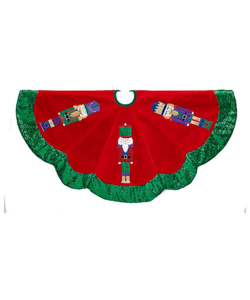 VELVET NUTCRACKER DESIGN TREE SKIRT - TS0212