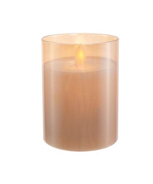 4" LED FLICKER FLAME CANDLE IN JAR - JEL0965