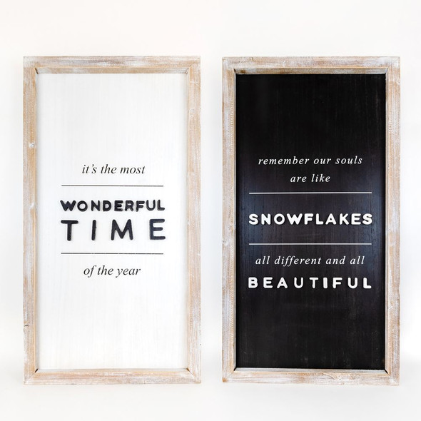 WONDERFUL SNOWFLAKES REVERSIBLE SIGN - 70857