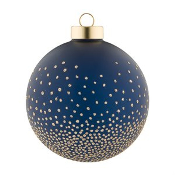 This matte navy round is decorated with gold glitter to make you feel like you are staring into the night sky.