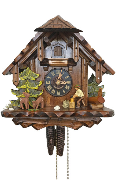 WOODCUTTER CABIN CUCKOO CLOCK - 427