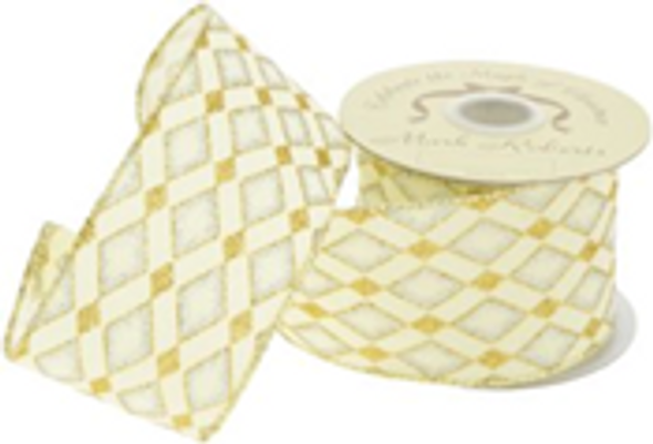 GOLD DIAMOND RIBBON 2.5"X5YD - 40-94604