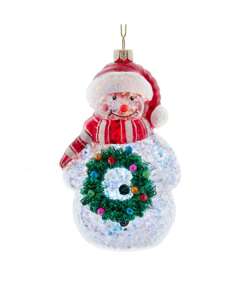 GLITTER SNOWMAN W/WREATH - T2725